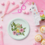イースターエッグ、ベビーシック、ピンク春の花 ペーパープレート (パーティー)
