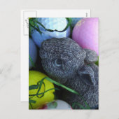 イースターエッグ、ラビットゴルフボール シーズンポストカード (正面/裏面)
