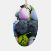 イースターエッグ、ラビットゴルフボール セラミックオーナメント (右)