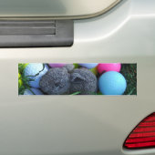 イースターエッグ、ラビットゴルフボール バンパーステッカー (車上)
