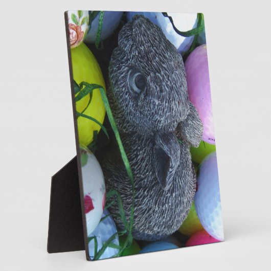 イースターエッグ、ラビットゴルフボール フォトプラーク (側面)