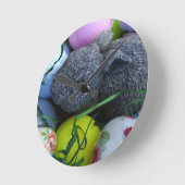 イースターエッグ、ラビットゴルフボール ラウンド壁時計 (傾斜)