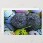 イースターエッグ、ラビットゴルフボール 便箋 (正面/裏面)