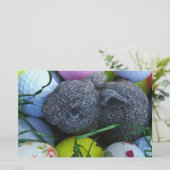 イースターエッグ、ラビットゴルフボール 便箋 (スタンド正面)