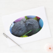 イースターエッグ、ラビットゴルフボール 楕円形シール (封筒)