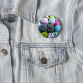 イースターエッグ、ラビットゴルフボール 缶バッジ (インサイチュ)