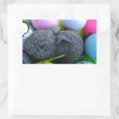 イースターエッグ、ラビットゴルフボール 長方形シール (バッグ)