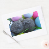 イースターエッグ、ラビットゴルフボール 長方形シール (封筒)