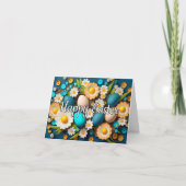 イースターエッグ&春の花コラージュ シーズンカード (正面)