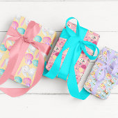 イースターエッグ 水彩 うさぎ 春の模様 ラッピングペーパーシート