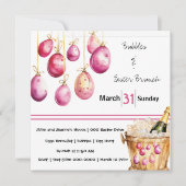 イースターエッグ、泡とイースターブランチ 招待状 (正面)