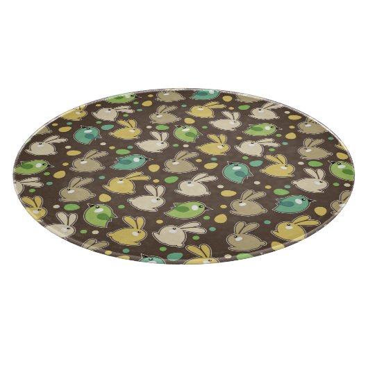 イースターエッグ、鳥が付いている春パターン カッティングボード (角)