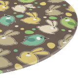 イースターエッグ、鳥が付いている春パターン カッティングボード (角)