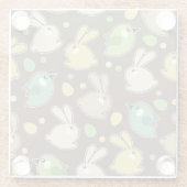 イースターエッグ、鳥が付いている春パターン ガラスコースター (裏面)