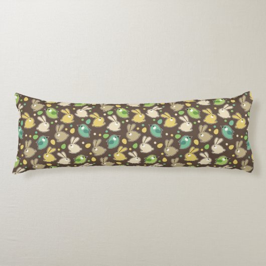 イースターエッグ、鳥が付いている春パターン ボディピロー (正面)