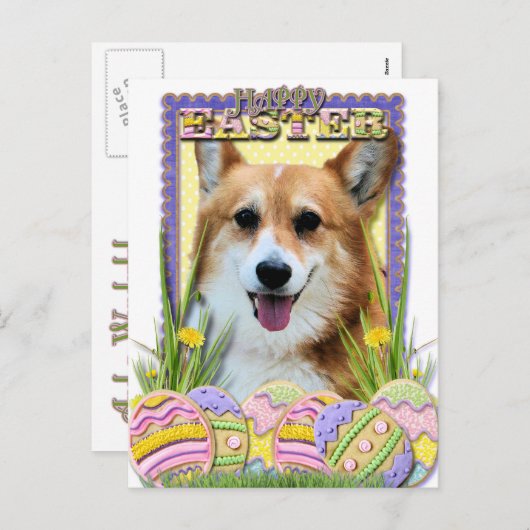 イースターエッグCookie – コルギ シーズンポストカード (正面/裏面)