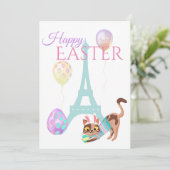 イースターエッフェルタワーと猫パステルバルーン シーズンカード (スタンド正面)