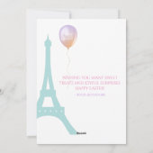 イースターエッフェルタワーと猫パステルバルーン シーズンカード (裏面)