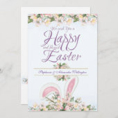 イースターエレガントウォーターカラーフローラグリーティングカード シーズンカード (正面/裏面)
