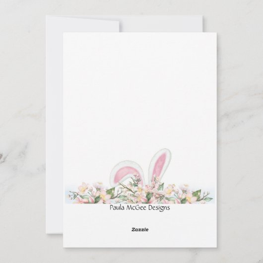 イースターエレガントウォーターカラーフローラグリーティングカード シーズンカード (裏面)