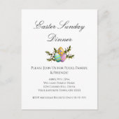 イースターエレガントエグ飾ホリデーディナー インビテーションポストカード (正面)