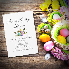 イースターエレガントエグ飾ホリデーディナー 招待状