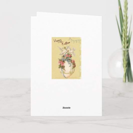 イースターエレガントエッグとハトハッピーイースター シーズンカード (裏面)