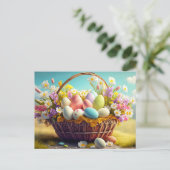 イースターエレガントエッグのフェスティバルバスケット ポストカード (スタンド正面)