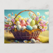 イースターエレガントエッグのフェスティバルバスケット ポストカード (正面)