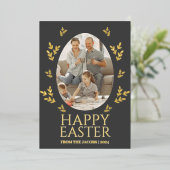 イースターエレガントエッグ家族ワンフォト 箔シーズンカード (立ち正面)