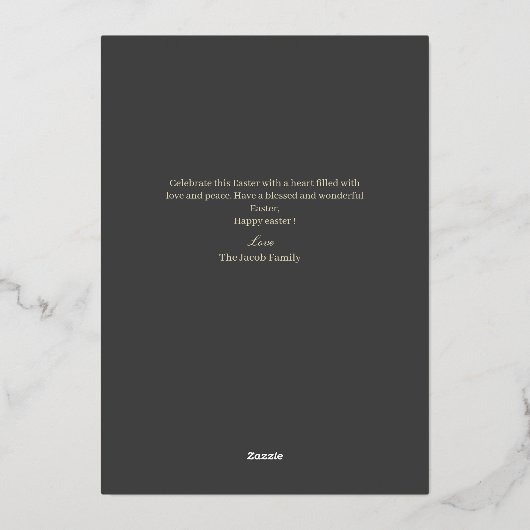 イースターエレガントエッグ家族ワンフォト 箔シーズンカード (裏面)