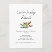 イースターエレガントエ飾グの日曜日ブランチ インビテーションポストカード (正面)