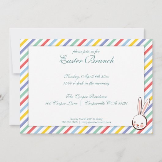 イースターエレガントストライプ招待状 招待状 (正面)