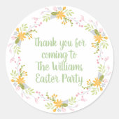 イースターエレガントセージグリーンフローラカスタムパーティー ラウンドシール (正面)