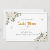 イースターエレガントディナーのための純粋なフローラ招待状 招待状 (正面)