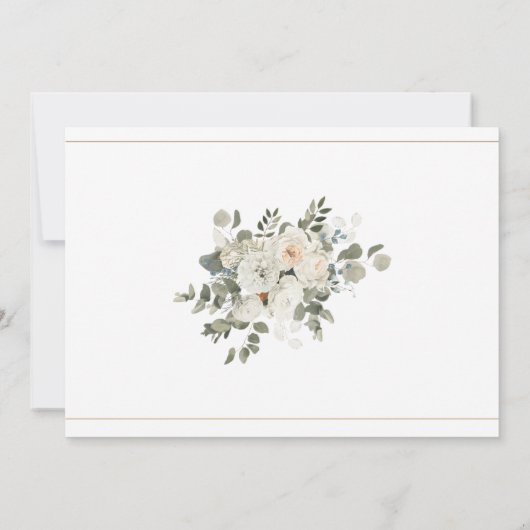 イースターエレガントディナーのための純粋なフローラ招待状 招待状 (裏面)