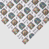 イースターエレガントバニーのステンドグラス模様 薄葉紙 (詳細)