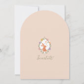 イースターエレガントバニークレスト春フローラ誕生日 招待状 (裏面)