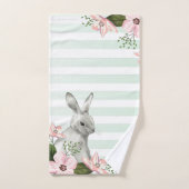 イースターエレガントバニーストライプの バスタオルセット (ハンドタオル)