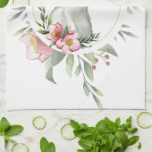 イースターエレガントバニーフローラ キッチンタオル (折り畳み)