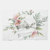 イースターエレガントバニーフローラ キッチンタオル (横)