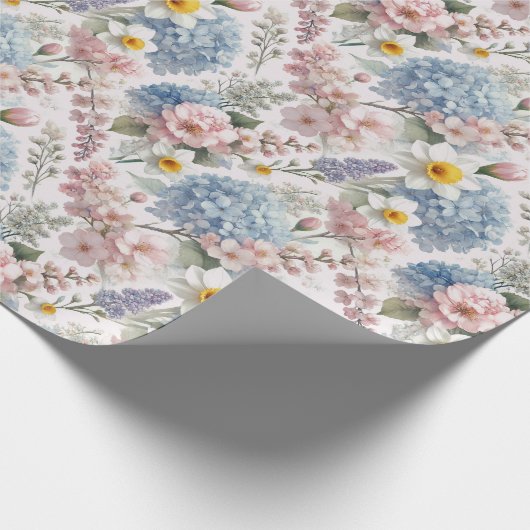 イースターエレガントフローラデザイン ラッピングペーパー (角)