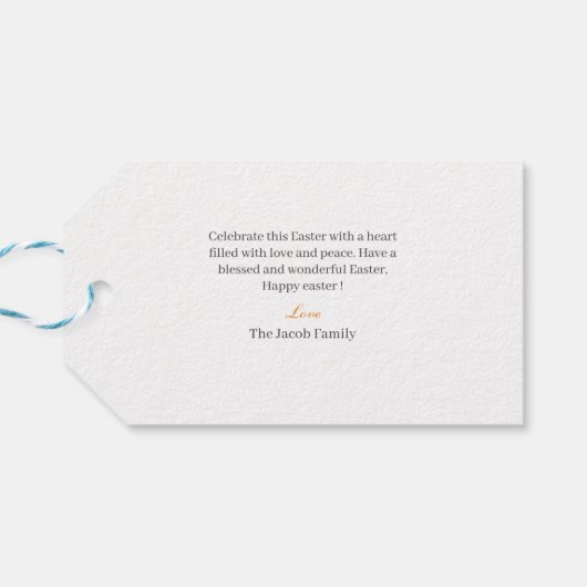 イースターエレガントフローラ書道キリスト教クロス ギフトタグ (裏面横)