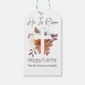 イースターエレガントフローラ書道キリスト教クロス ギフトタグ (正面)