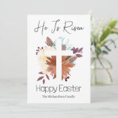 イースターエレガントフローラ書道キリスト教クロス シーズンカード (スタンド正面)