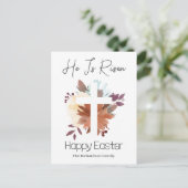 イースターエレガントフローラ書道キリスト教クロス シーズンポストカード (スタンド正面)