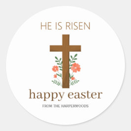 イースターエレガントフローラ書道キリスト教クロス ラウンドシール