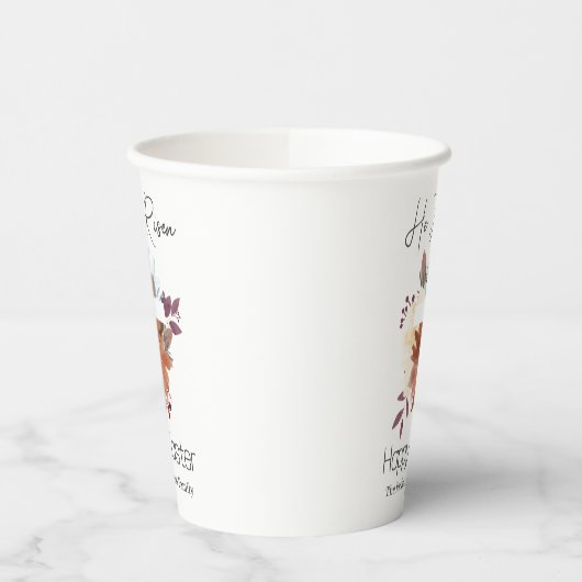 イースターエレガントフローラ書道キリスト教クロス 紙コップ (左)