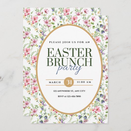 イースターエレガントブランチパーティーフローラ発表 案内状 (正面/裏面)