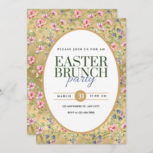 イースターエレガントブランチパーティーフローラ発表 案内状 (正面/裏面)